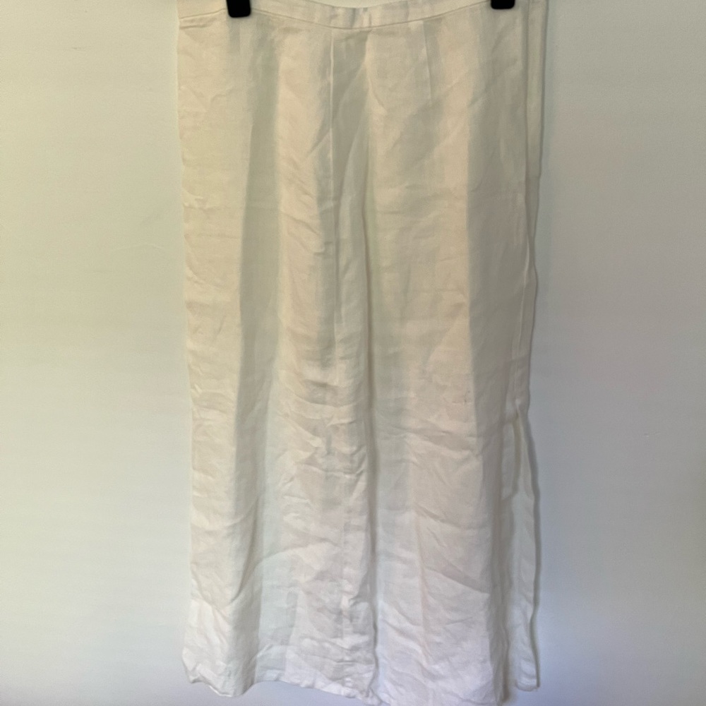 Linen White MIDI Zara Skirt